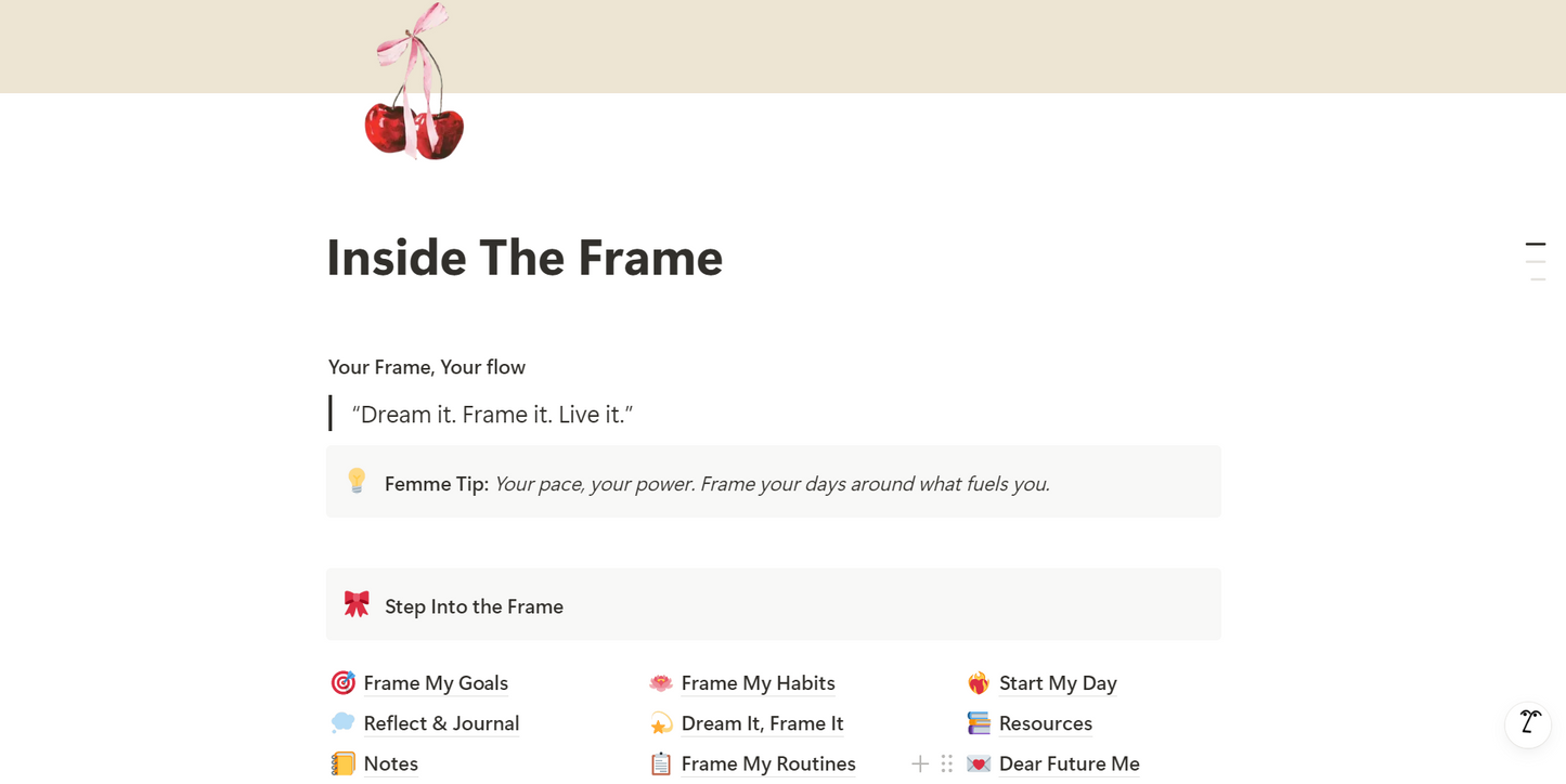 The Femme Framework — Notion Digital Planner + PDF Guide