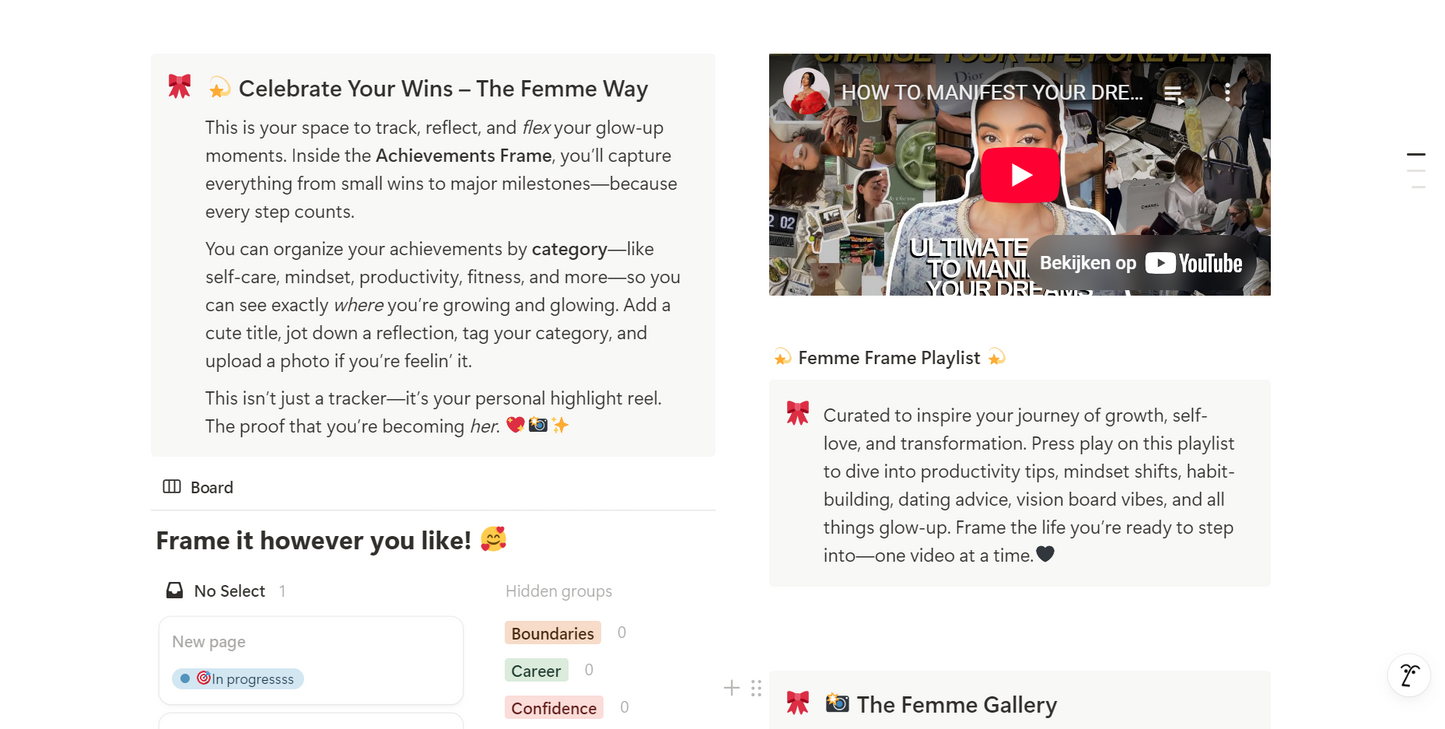 The Femme Framework — Notion Digital Planner + PDF Guide
